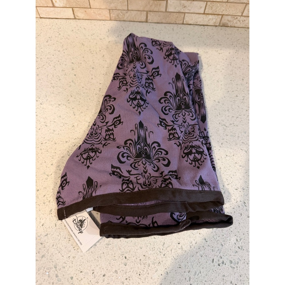 Disney Parks Kitchen Towel Haunted Mansion Wallpaper Purple New With Tag